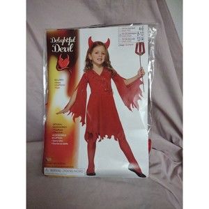 Girls Devil Halloween Costume Medium 8-10